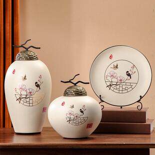 新中式陶瓷家居装饰品博古架摆件客厅电视柜玄关软装茶室酒店高端