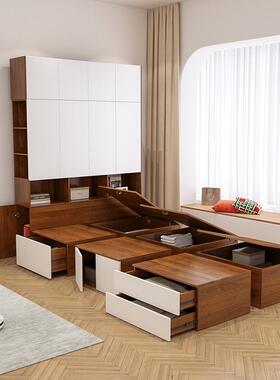 多功能榻榻米床箱储物床魔方组合床小户型阳台书房地台床衣柜一体