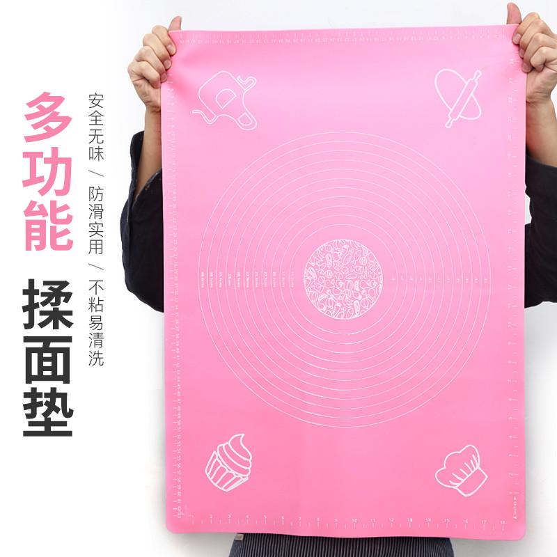 新日期多用途加厚硅胶揉面垫不沾案板大号家用和面垫防滑擀面垫烘