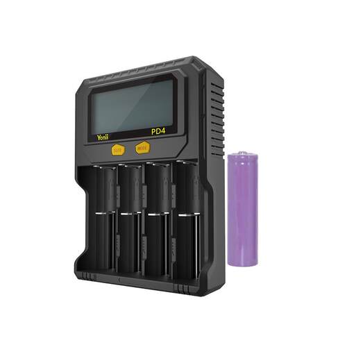 21700锂电池18650充电器1.2V镍氢7号座充容量测试26650液晶萤幕