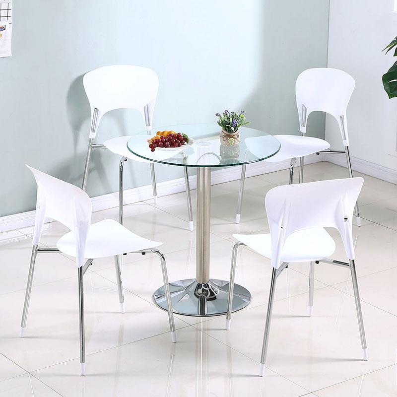 玻璃圆桌简约现代玻璃桌子圆钢化玻璃咖啡桌飘窗小桌子茶几洽谈桌