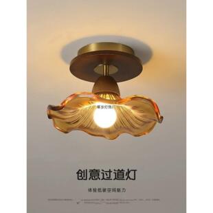 覆古阳台吸顶灯中古侘寂风法式玄关过道吧台垂线灯卧室主卧吊线灯