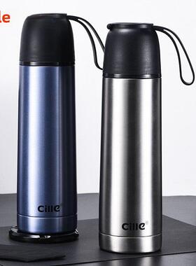 Xile保温杯，女式大容量真空不锈钢水杯，男式儿童学生户外便携杯