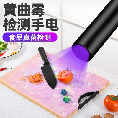 黄曲霉素霉菌检测笔 紫外线紫光灯手电筒365nm 荧光剂鉴定验钞灯