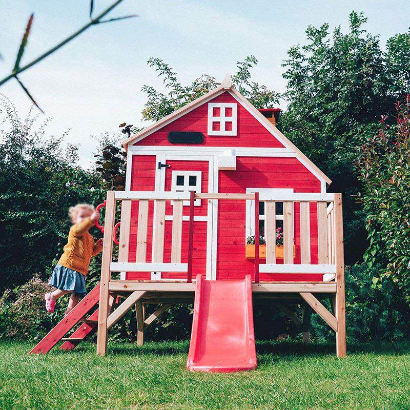 户外小木屋组装防腐木儿童树屋游戏幼儿园滑梯攀岩可移动小木房子