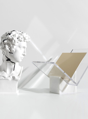 新品装饰推荐透明亚克力书架v简约书托V型X型家居书房样板间装饰