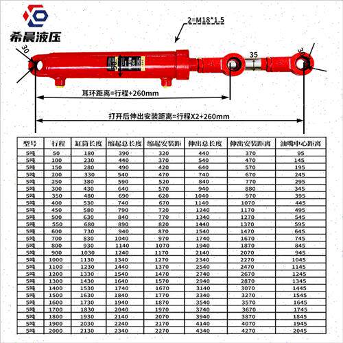 极速液压油缸 5吨m63缸径液压缸双向小型升降油顶电动微重型油缸