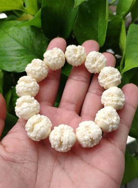 极速文玩象牙果雕刻手串貔貅有求必应H手把件猛犸象牙男女佛珠工