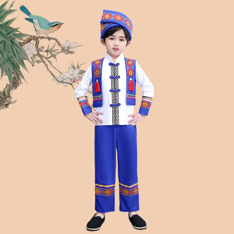 极速新款儿童56个名p族演出服幼儿少数民族德昂族男女童合唱舞蹈