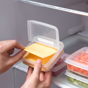 速发黄式芝士片收纳盒冰箱专用翻房葱姜蒜水果保鲜盒厨盖日油块分