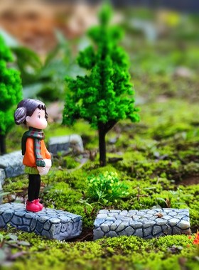 速发微装景迷你地砖石砖台阶石头路多肉盆景鱼缸造景观饰摆件