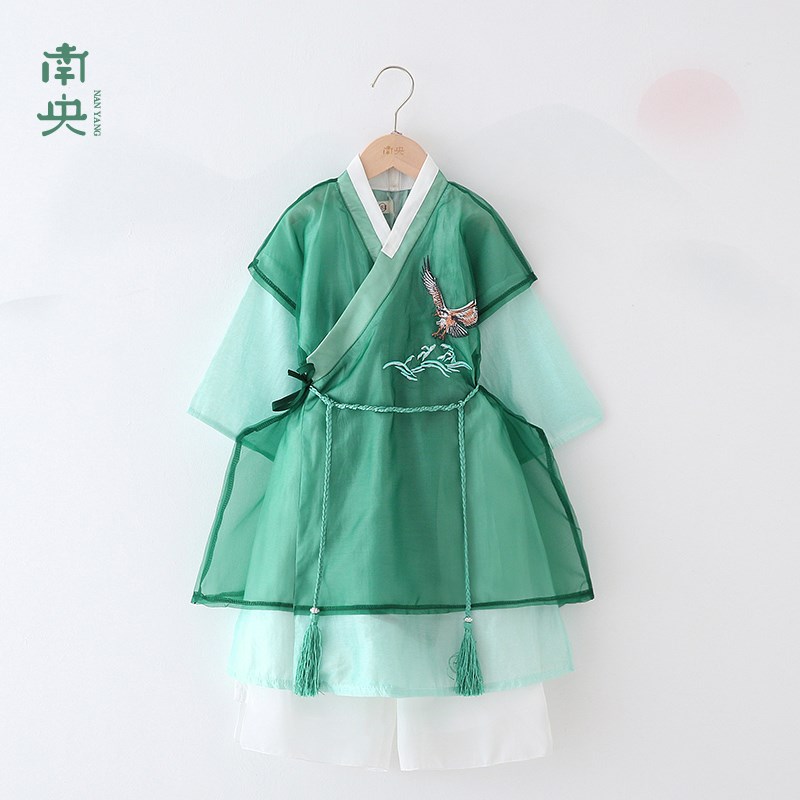 速发汉服男童宋朝明制长衫中国风古装儿童唐装飞鱼服武侠男孩春秋