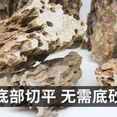 速发鱼缸造景石多水石皮松小号龙骨石草缸孔族装饰盆景石假山骨架