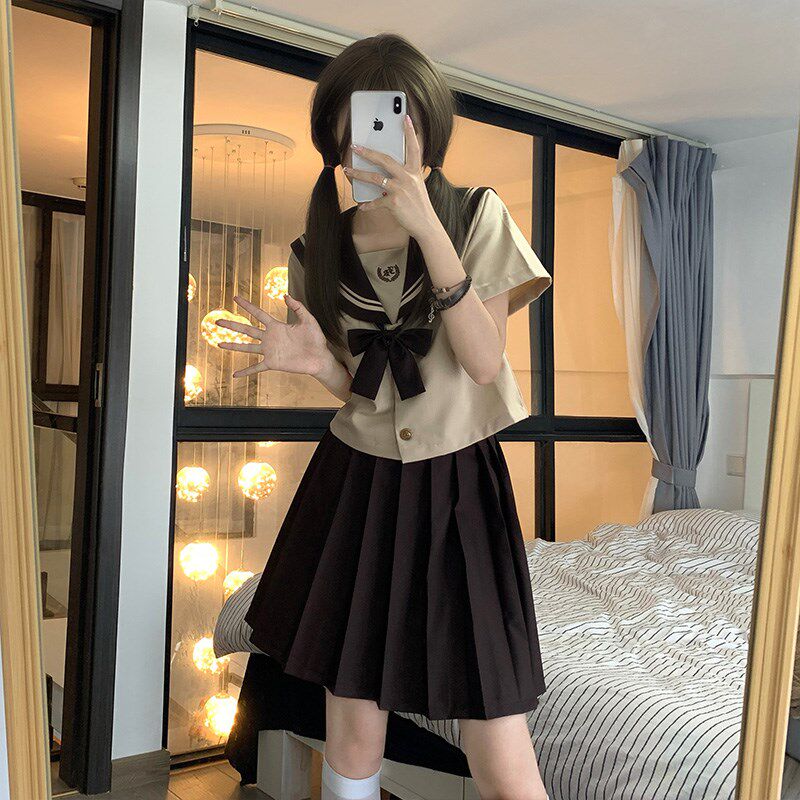 速发水手服jk制服款子套装学院褶校供百风裙短裙半身裙