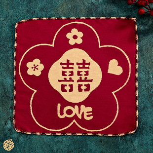 速发结婚红手绢小巾巾一对新备陪嫁喜帕手帕婚礼娘婚用品喜字手方