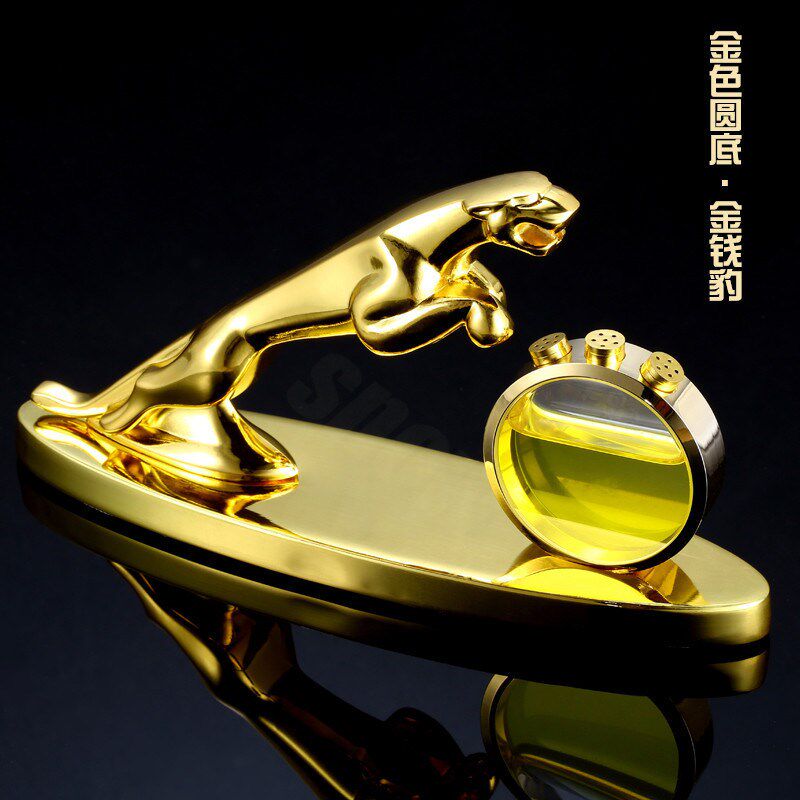 速发汽车座创意个件高档金饰装马金钱豹一鹿平安内饰摆性车载礼品