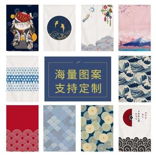 和风门帘家用卧室半帘棉麻布帘厨房卫生间装 日式 饰遮挡隔断帘定制