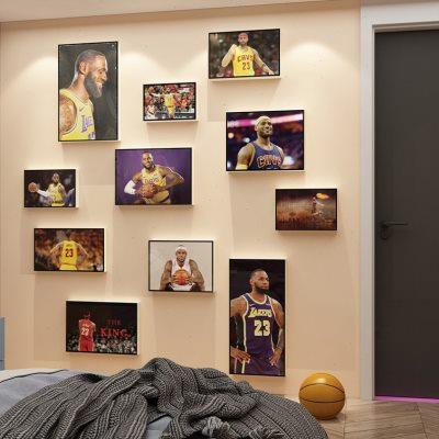 NBA篮球明星壁画贴纸詹姆斯海报男孩生儿童卧室墙面装饰房间布置