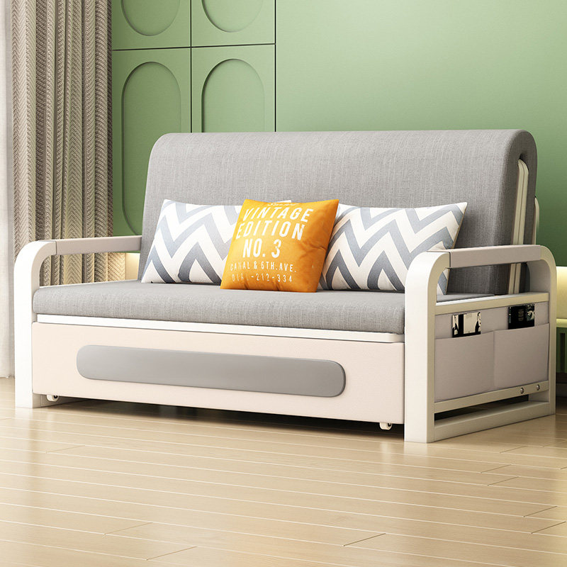 沙发床可折叠两用小户型双人布艺沙发北欧阳台多功能床推拉伸缩床