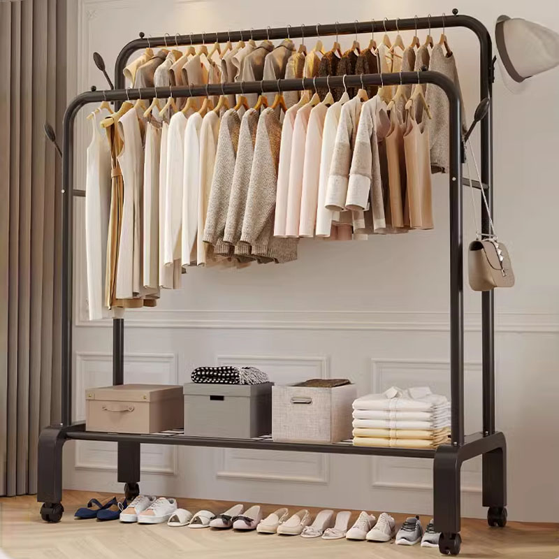 速发晾衣架落地家用学生宿舍折叠卧晒内室挂架子台简物置易凉衣服