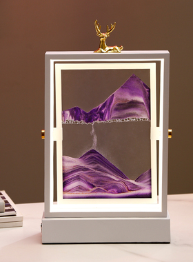 速发创意流沙漏摆件客厅办公桌床柜柜酒头装饰品治愈系夜灯沙画礼