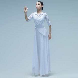 速发新忆舞蹈演出服舞剧记款 深处裙演服白色连衣表艺考服装