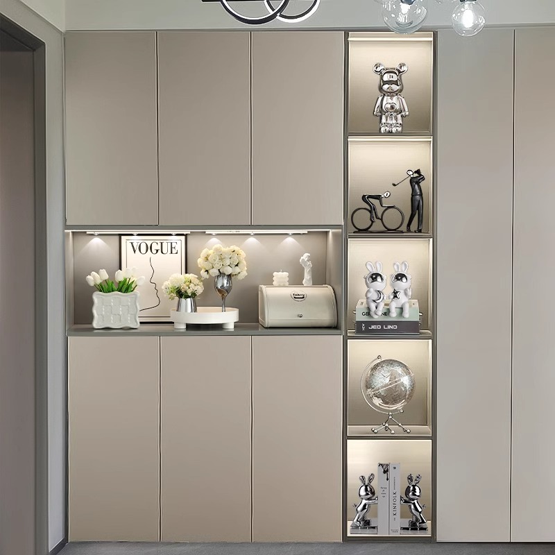 速发客厅高边酒柜家居软装饰品落地摆件熊玄酒架入户红关轻奢餐档