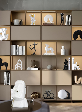 速发简约抽象艺居摆档高件新房里客厅玄关柜办公室书柜家术装饰品