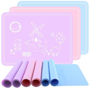 儿童硅胶垫隔热儿童餐垫宝宝防滑餐垫防水防漏学生桌垫卡通餐垫