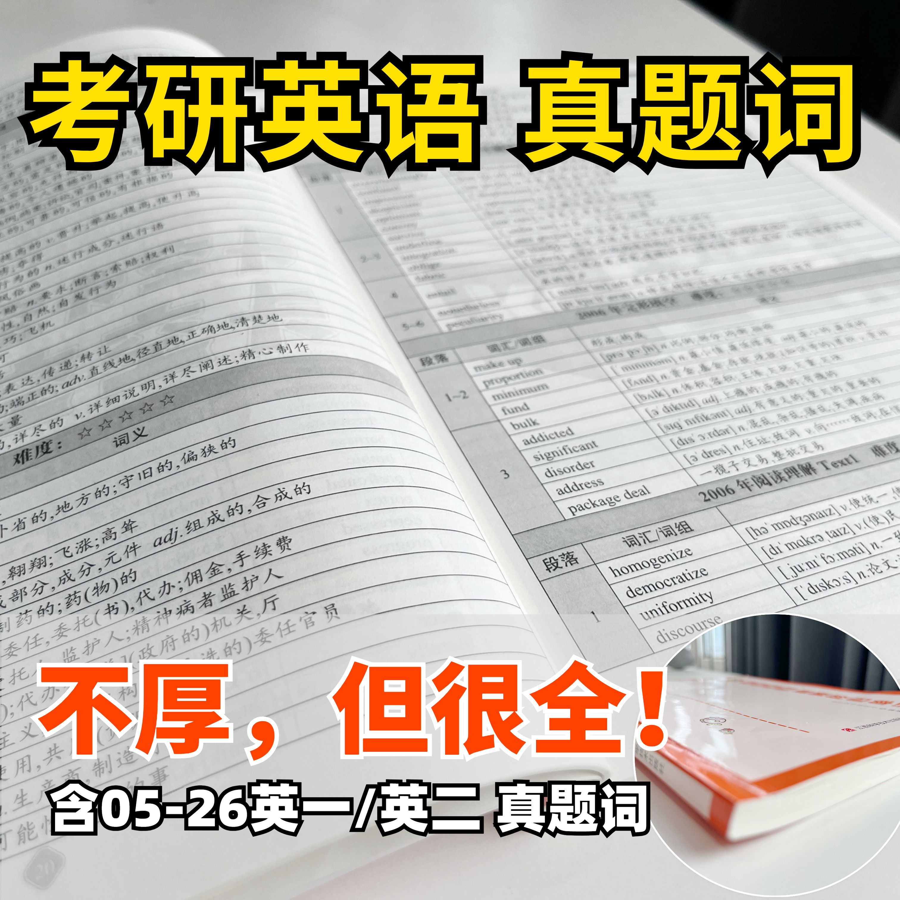 27考研 空卡真题词英语真题生词总结05-26英一/二合集送2200词册