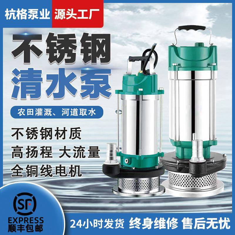 厂家现货不锈钢家用清水潜水抽水泵高扬程清水增压泵小型抽水泵