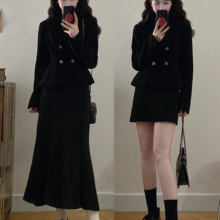 实拍~大码女装微胖mm灯芯绒金扣西装外套鱼尾裙两件套套装,女装/女士精品,大码套装,淘宝优惠券,粉丝福利购,淘宝优惠卷