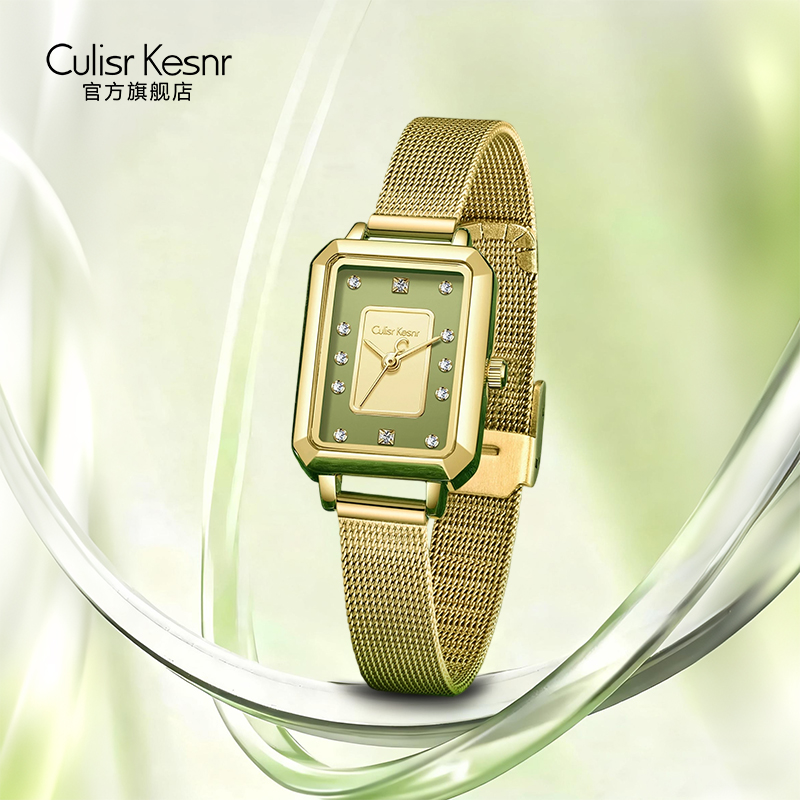 女士手表女款抹茶绿表新款防水