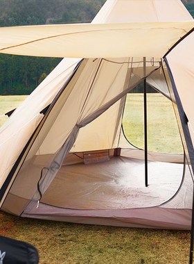 极速现货日本DOD户外营地u帐篷双层3-5人用露营可携式防雨防风自