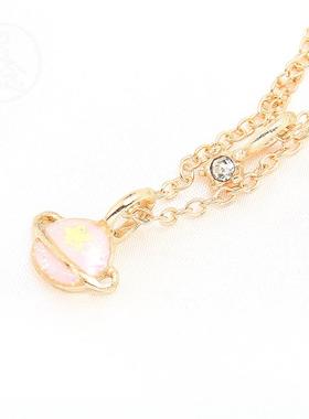 极速。Ins fashion planet double layer Necklace mSulti-layer