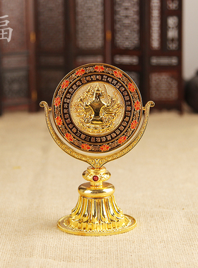 新品博福合金h准提镜可调节家用供奉供具菩萨宝镜子礼盒包装摆件