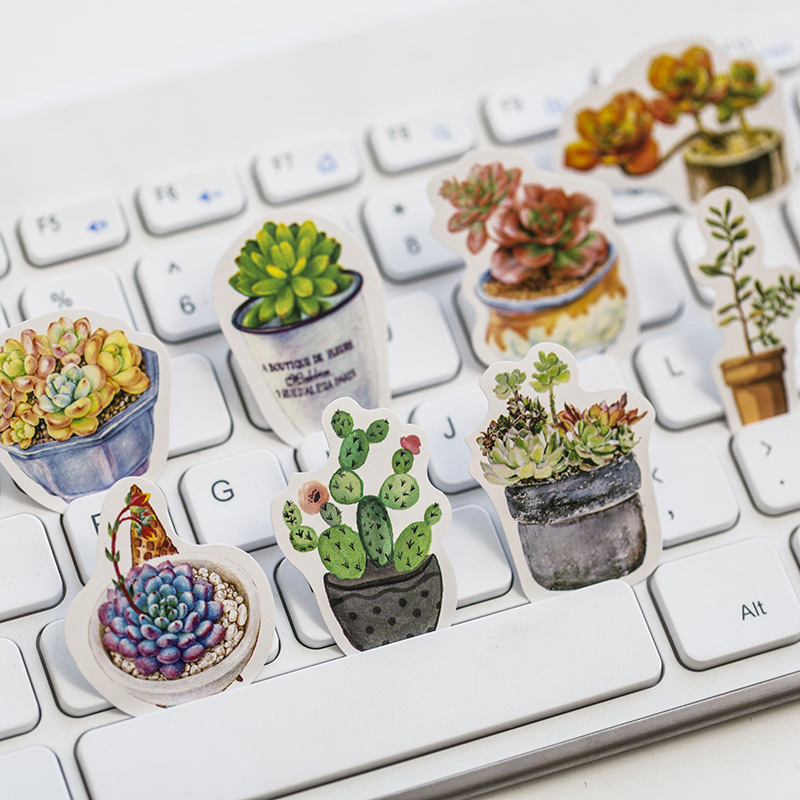 极速45PCS/box New Cute SucculeBnt Plants Diary Paper Lable