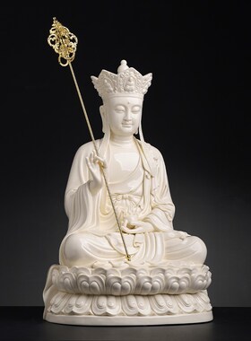 新品陶瓷地藏王菩萨大师t周金田九华山地藏菩萨佛像供奉娑婆三圣