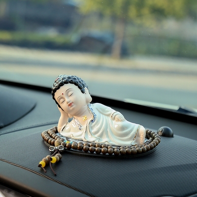 极速博派物佛像i小如来摆件 车内保平安 内饰用品车载陶瓷Q装饰