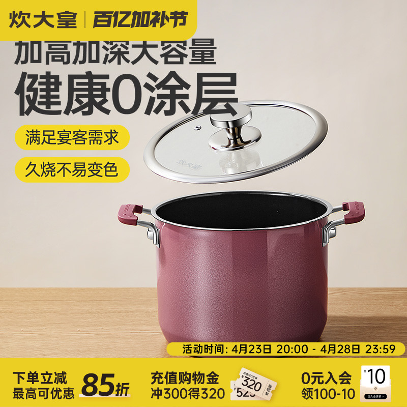 炊大皇不粘锅汤锅家用双耳电磁炉煲汤锅煮粥火锅锅具煮面锅燃气灶