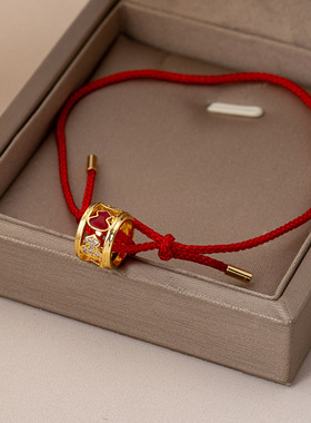 新款镂空红葫芦红绳手链女款时尚百搭保色轻奢小众设计感红色手绳