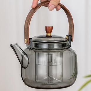 耐高温玻璃蒸茶壶煮茶器家用泡茶壶养生花茶壶防烫提梁壶烧水壶
