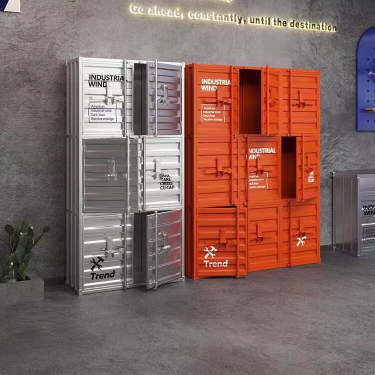 工业风铁艺更衣柜家用门口入户玄关鞋柜靠墙门外门口收纳储物柜
