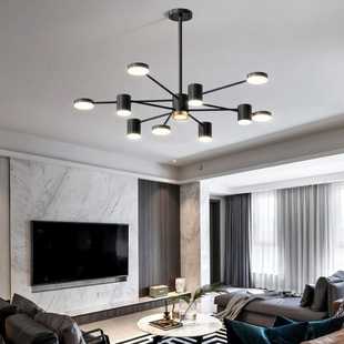 网红同款 led客厅吊灯简约现代大气时尚 创意家用卧室北欧风灯具