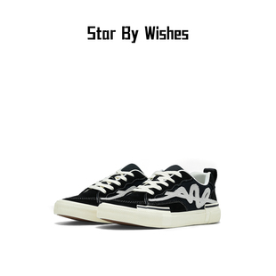 Star By Wishes 星轨 滑板鞋潮流休闲耐磨低帮男女百搭板鞋失重黑