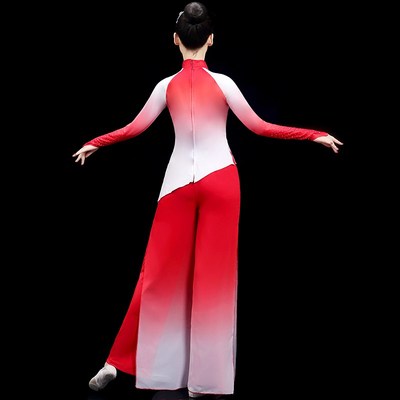 极速古典舞演出服女飘逸新款中国风现F代扇子舞蹈服装中老年秧歌