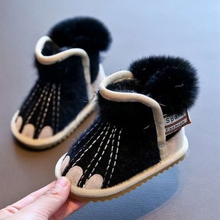 中R小童4 3岁加绒加厚棉鞋 6岁女时 男宝宝0 极速厂家儿童雪靴冬季