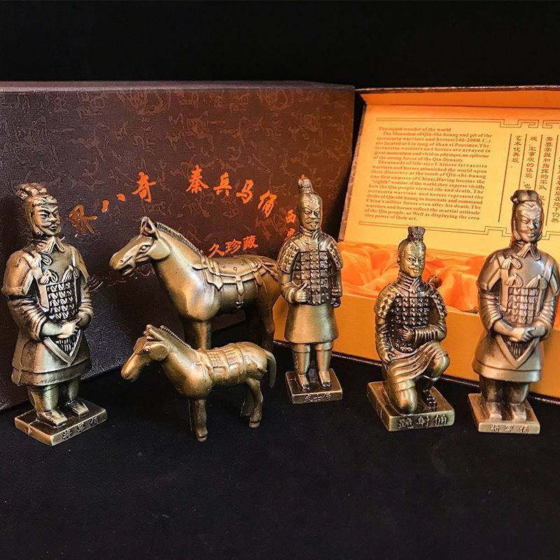 极速西安旅e游兵马俑摆件秦始皇陵兵马俑纪念品仿古工艺品摆饰中