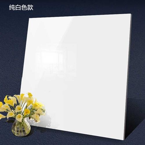 极速亮光纯白纯黑玻化砖600X600客厅卧G室防滑地砖800X800抛光工