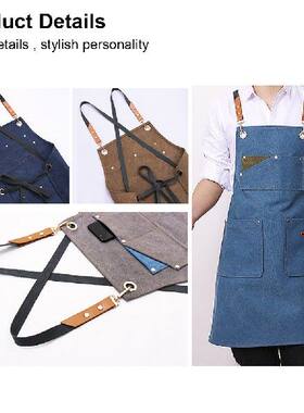 极速Canvas Kitchen Aprons WomaCn Men Chef Work Apron Home